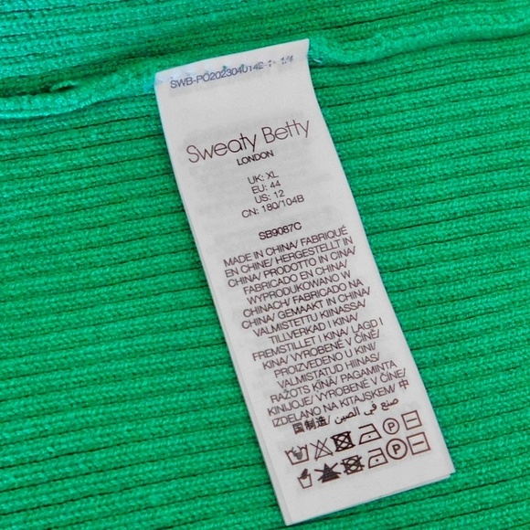 SWEATY BETTY Frame Knitted Midi Dress Vivid Green Sporty Ribbed Knit Size 12 - Picture 12 of 14